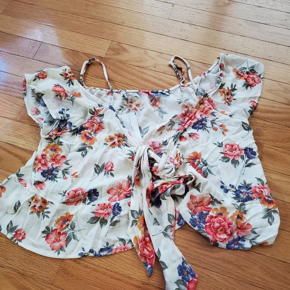 American Eagle floral blouse tank top
